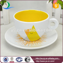 Copo de café cerâmico chinês de alta classe colorido bonito com logotipo do OEM